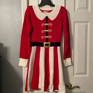 Christmas candy cane sweater dress